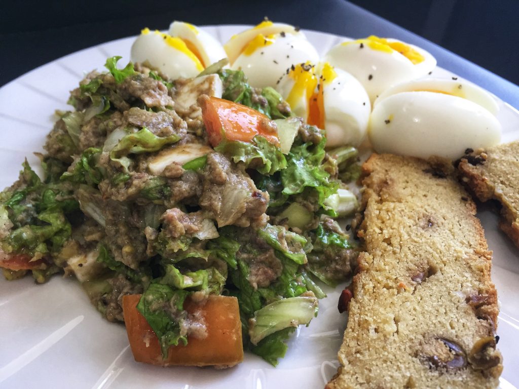 Boiled Eggs and Sardines Salad for Keto Breakfast