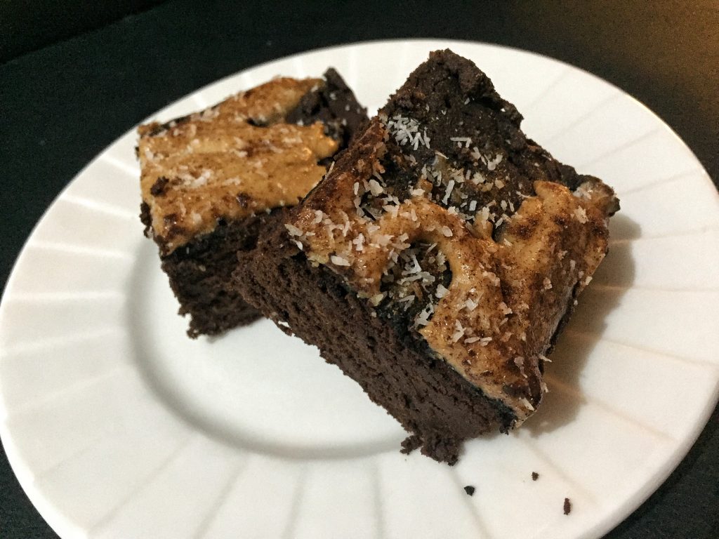 Peanut Butter Keto Brownie Cake