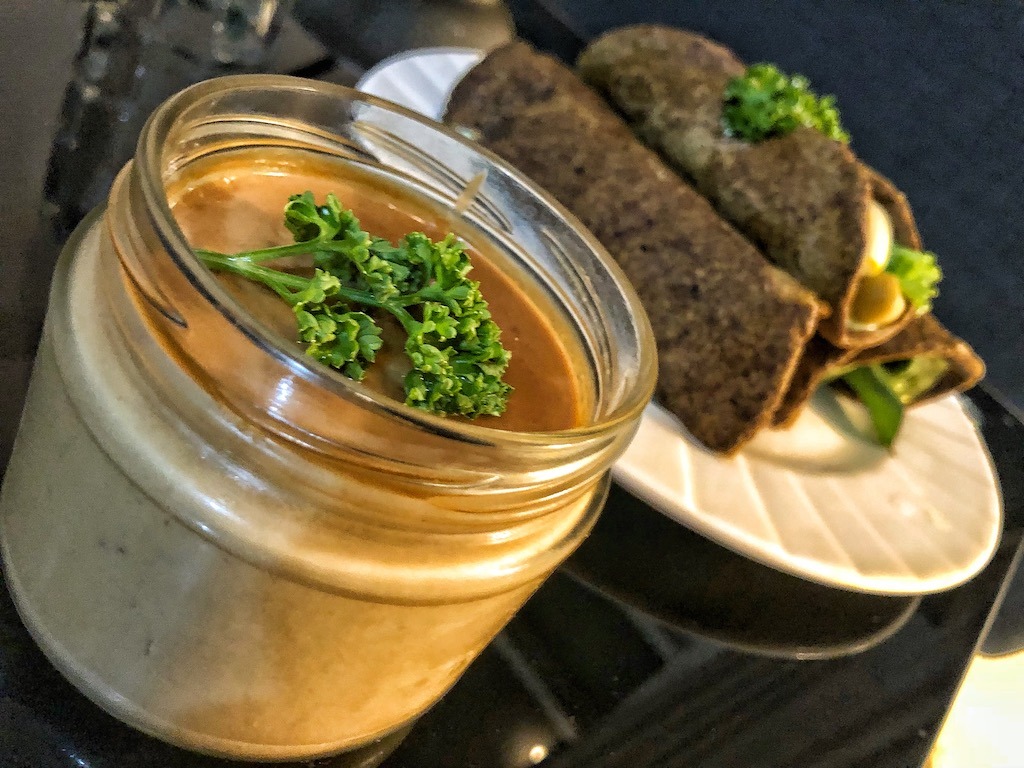 Asian Healthy Homemade Peanut Sauce Spring Rolls