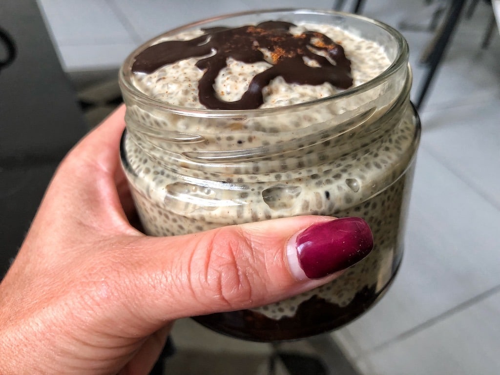 Healthy Keto Chia Seeds Pudding Based On Coconut Milk And Peanut Butter Amazing