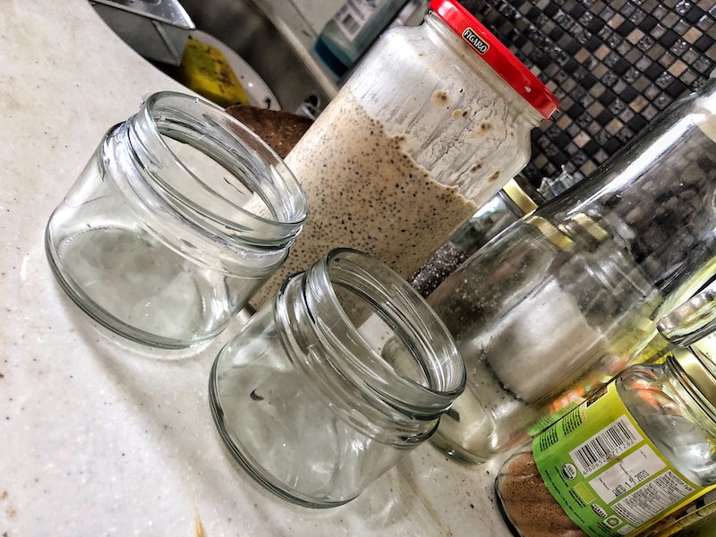 Healthy Keto Chia Seeds Pudding Based On Coconut Milk And Peanut Butter Before Fridge