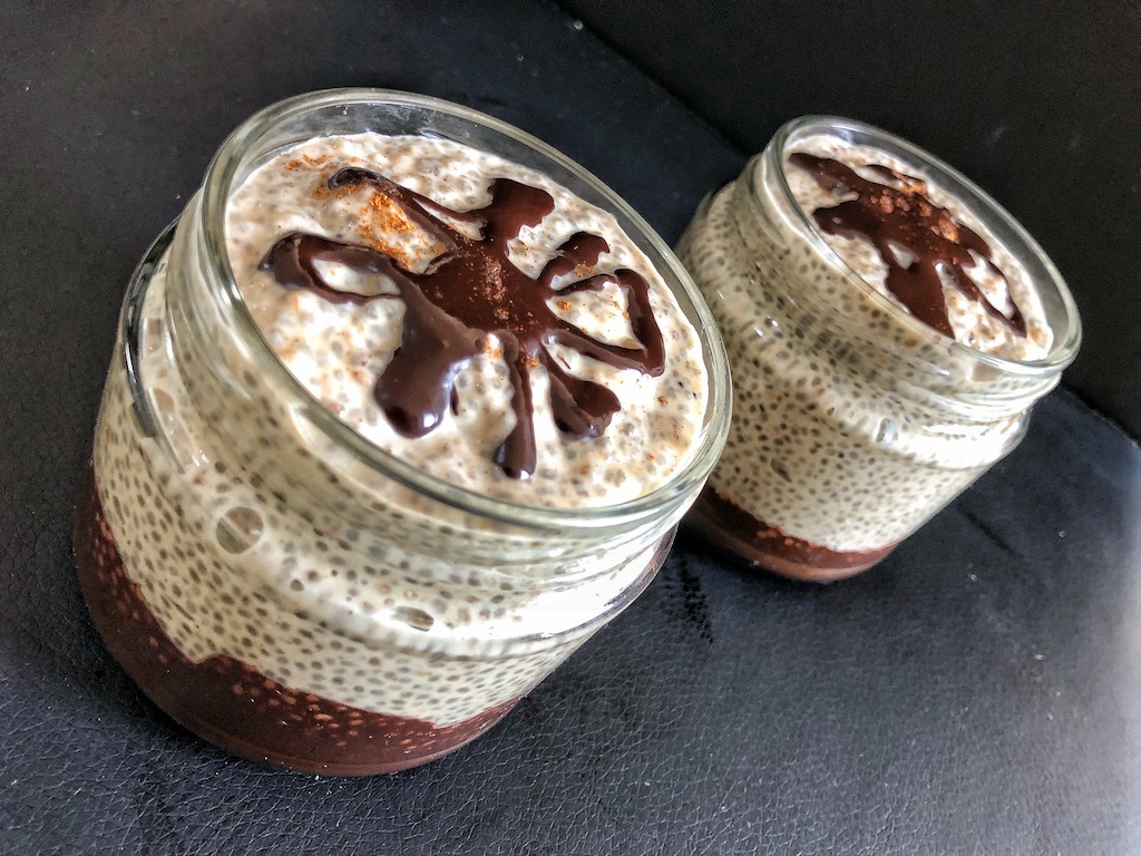 Healthy Keto Chia Seeds Pudding Based On Coconut Milk And Peanut Butter Delicious