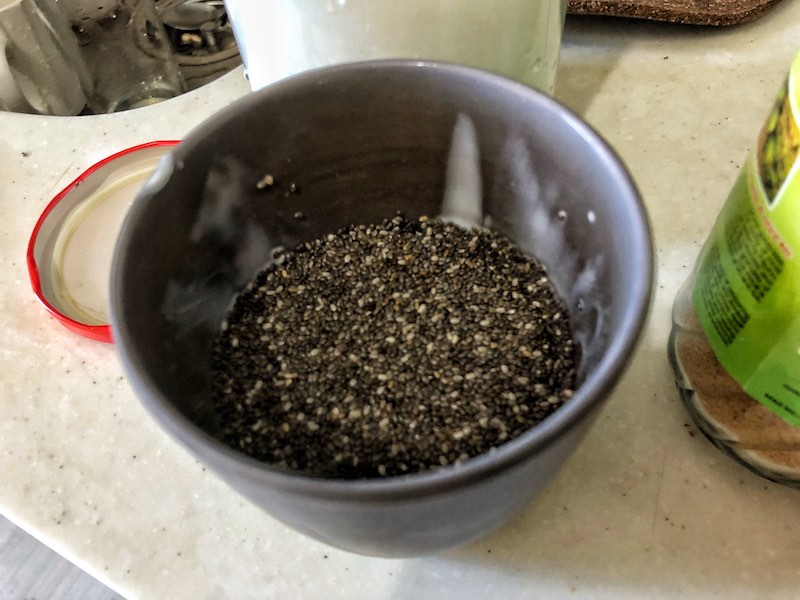 Healthy Keto Chia Seeds Pudding Coconut Milk And Peanut Butter