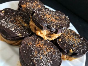 Healthy Keto Vegan Frozen Peanut Butter And Chocolate Cookies With Chia Seeds And No Sugar Try