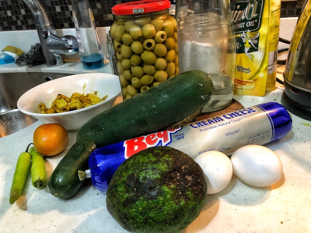 Healthy Keto Vegetarian Egg Stuffed Avocados With Grilled Zucchini Tofu