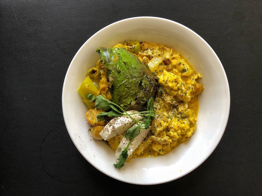 Vegetarian Scrambled Eggs With Avocado And Cream Cheese