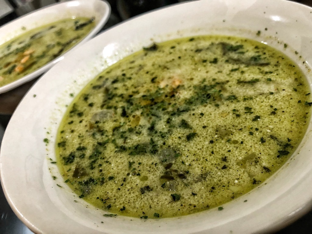 Healthy Keto Avocado Soup Shrimps And Coconut Milk For Lunch And Dinner