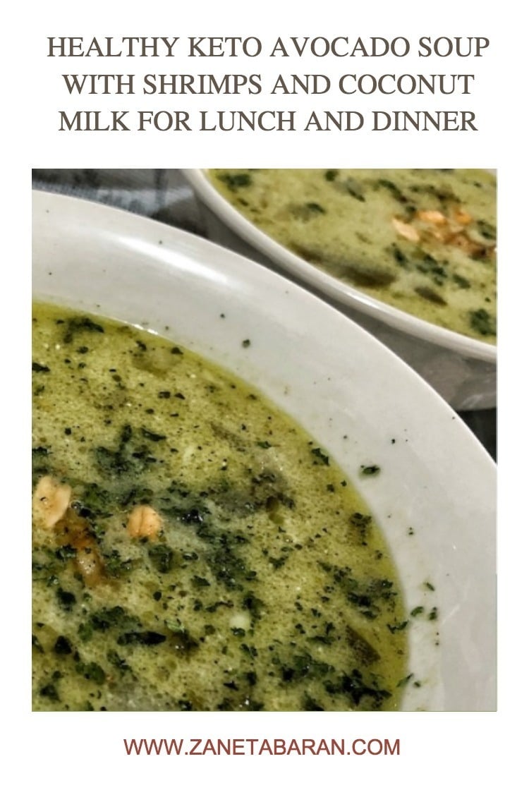 Pinterest 1 Healthy Keto Avocado Soup With Shrimps And Coconut Milk For Lunch And Dinner