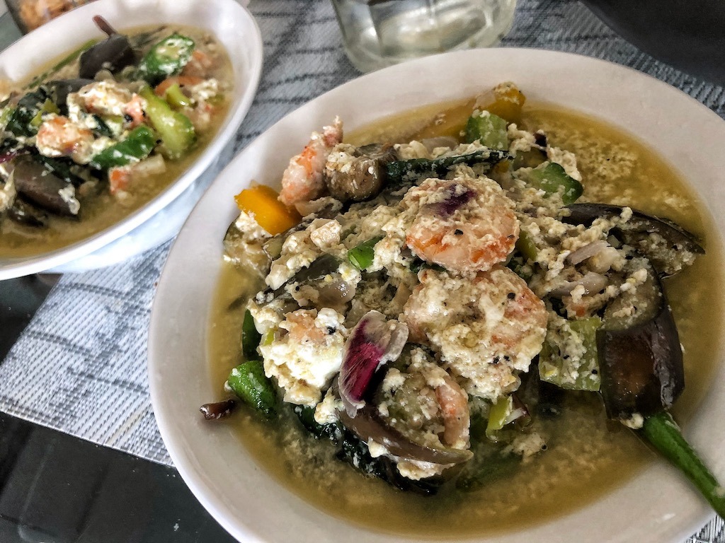 Vegetables With Shrimps In Coconut Milk Soup
