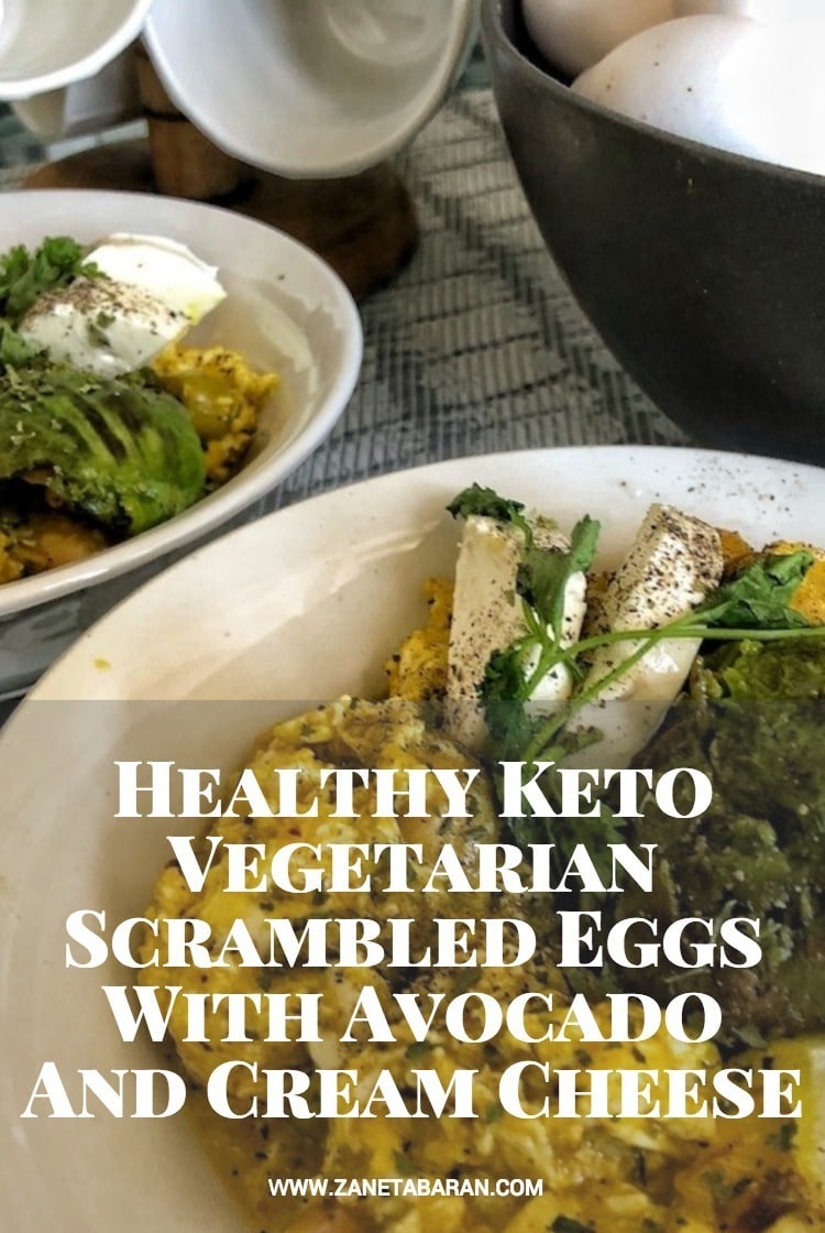 Printerest Healthy Keto Vegetarian Scrambled Eggs With Avocado And Cream Cheese