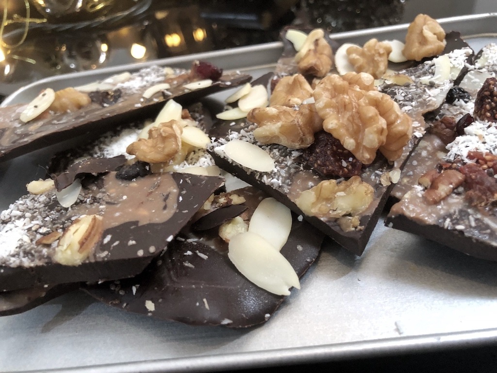Dark Chocolate Pieces - Homemade Healthy Keto Quick Dessert For Fancy Party