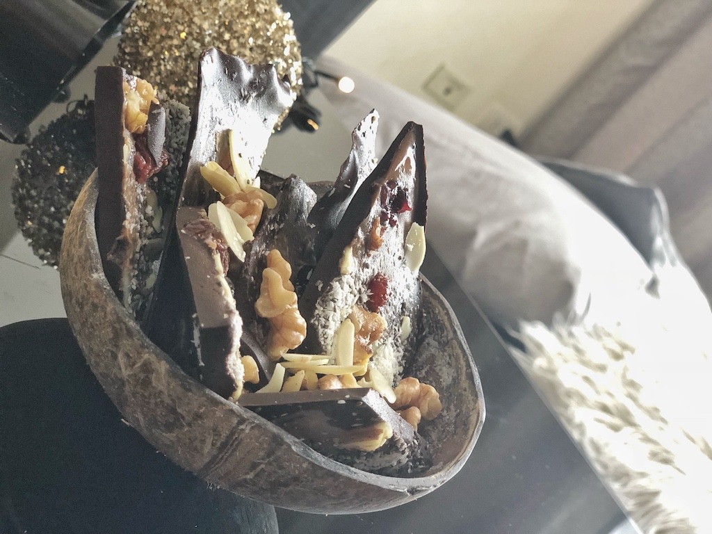 Dark Chocolate Pieces - Homemade Healthy Keto Quick Dessert To Bed
