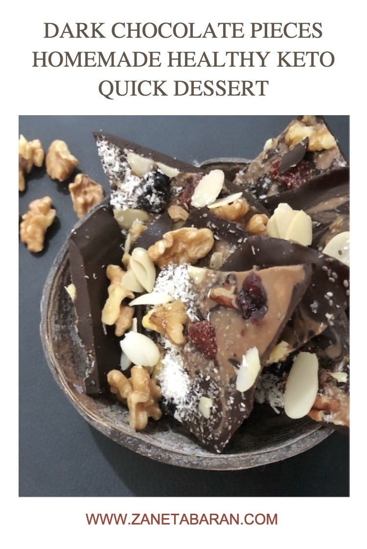 Pinterest Dark Chocolate Pieces - Homemade Healthy Keto Dessert