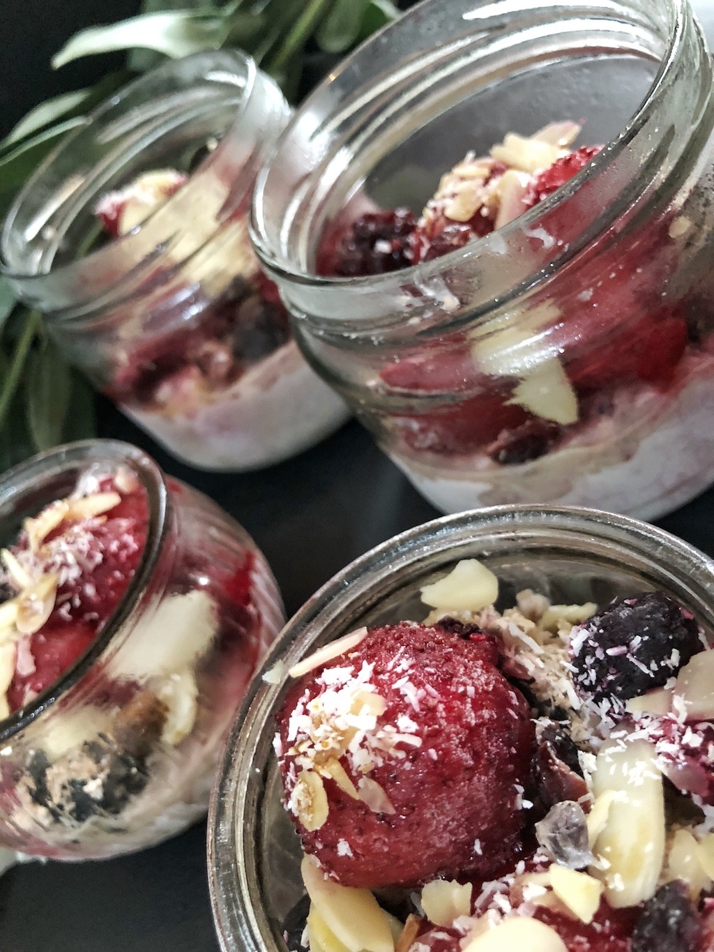 Coconut Berries Ice Cream Jars - Healthy Keto Low Carb No Sugar Dessert Student