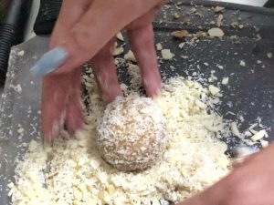 Homemade Raffaello - Healthy Keto Fat Bombs Low Carb No Sugar Added Covering