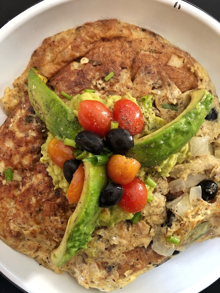 Omelette With Canned Sardines And Avocado For Healthy Keto Pescatarian Breakfast Family