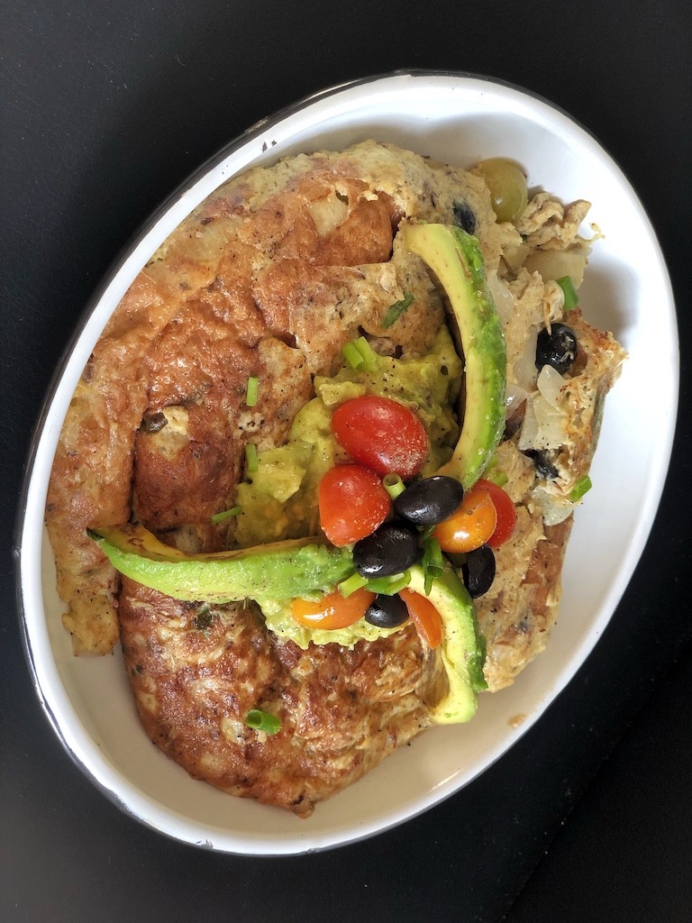 Omelette With Canned Sardines And Avocado For Keto Pescatarian Breakfast