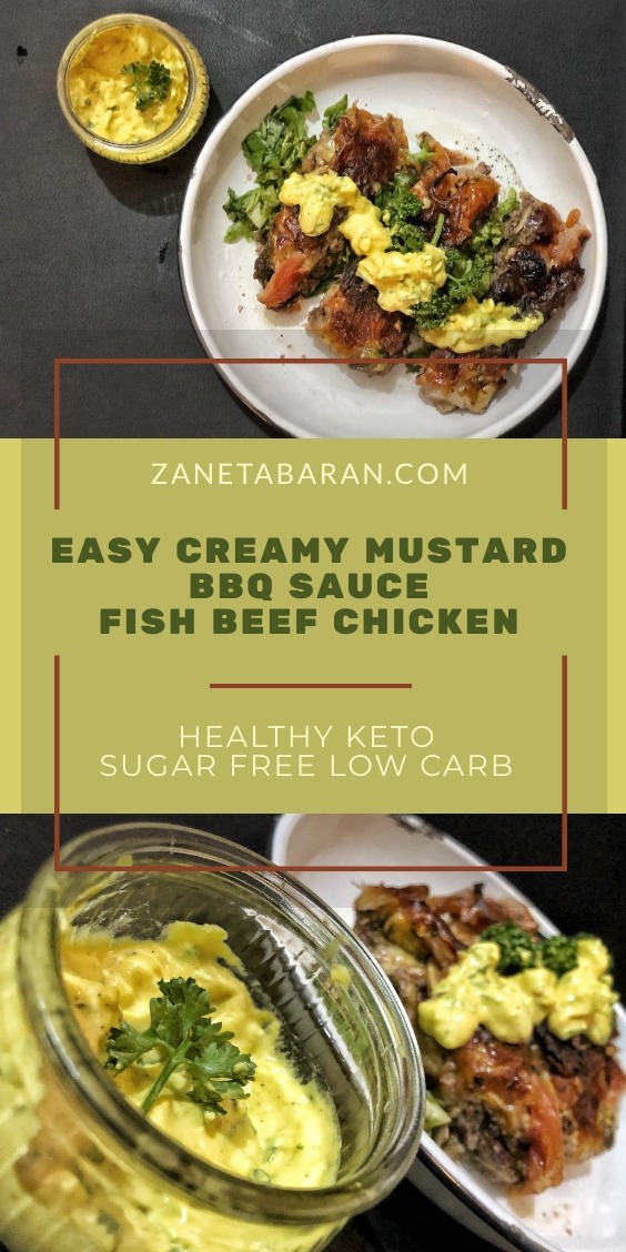 Easy Creamy Mustard BBQ Sauce For Fish Beef Or Chicken - Healthy Keto Sugar Free Low Carb Pinterest