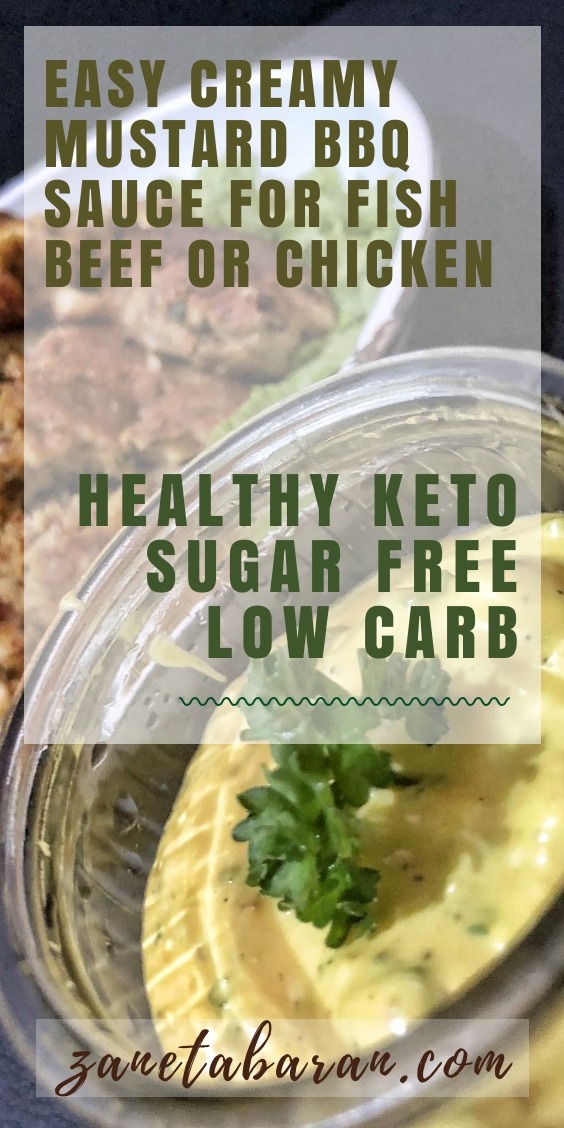 Pinterest Easy Creamy Mustard BBQ Sauce For Fish Beef Or Chicken - Healthy Keto Sugar Free Low Carb