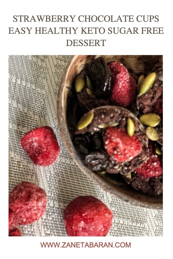 Strawberry Chocolate Cups - Easy Healthy Keto Sugar Free Dessert Pinterest