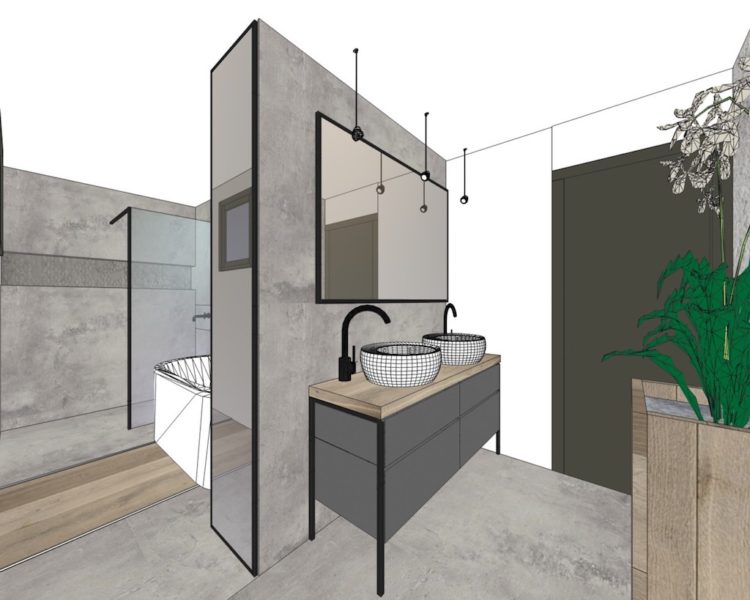 Bathroom Renovation Interior Design Zaneta Baran - How To Make A Bathroom Linen Cupboard In Sketchup