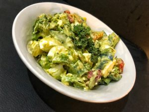 Healthy Salad With Avocado Dip And Eggs For Quick And Light Dinner Based On Polska Salatka Jarzynowa